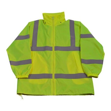 Petra Roc Inc Petra Roc Windbreaker Jacket, ANSI Class 3, Polyester Taffeta, Lime, 4XL LWB-C3-4XL